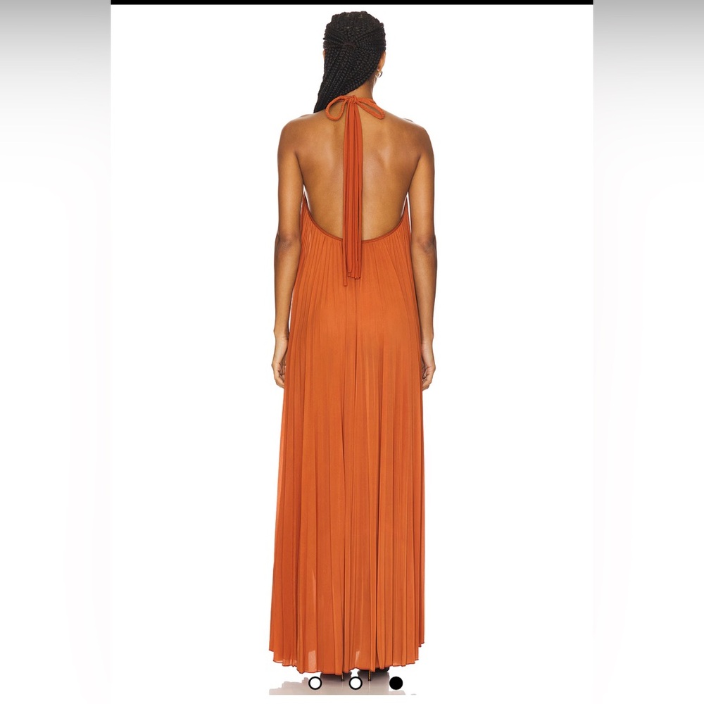 NWT Ronny Kobo Crystal Halter Maxi Dress - Rust - Picture 2 of 7